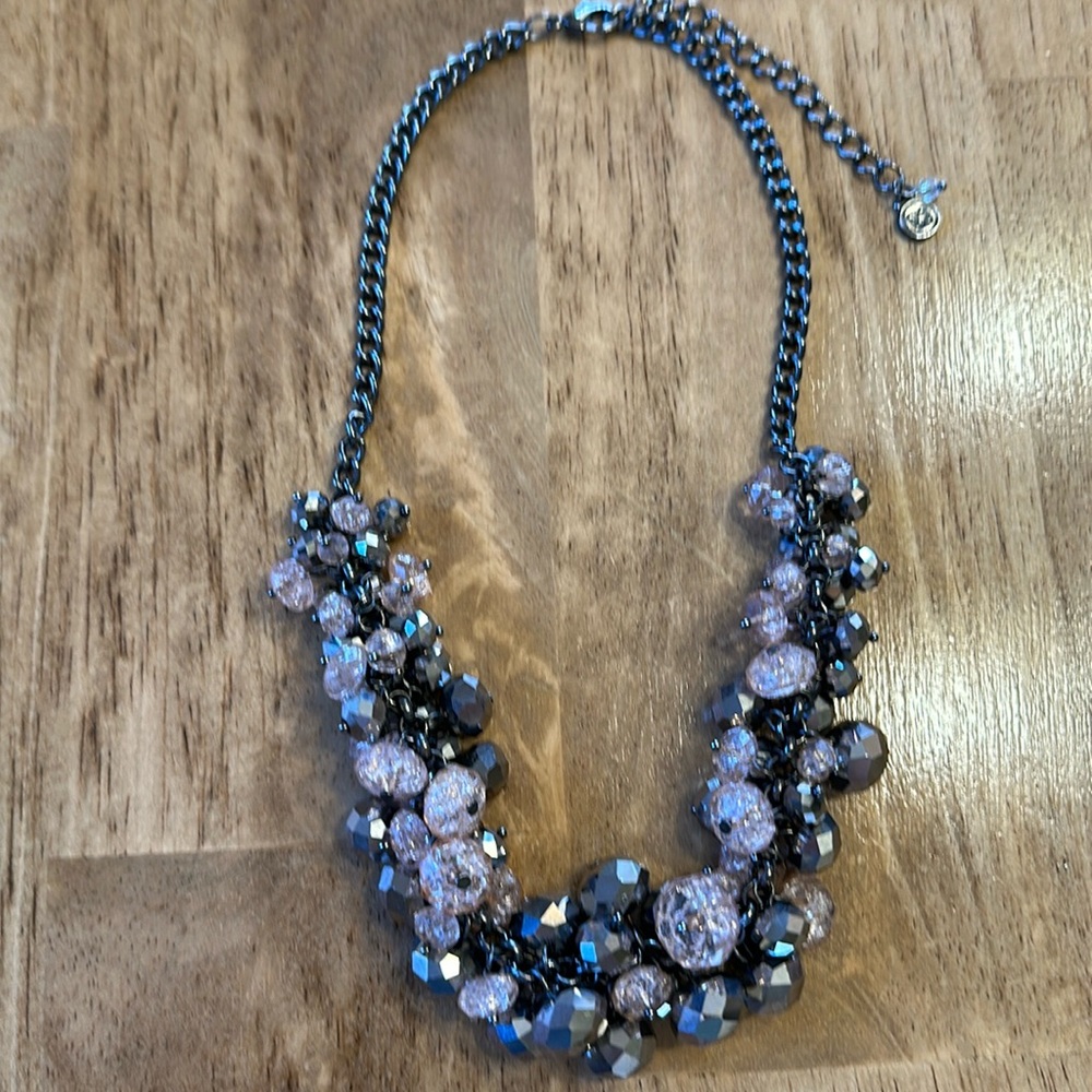 Crystal soft pink hematite necklace